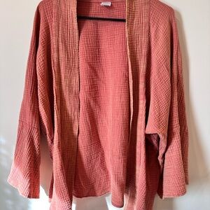 Women’s Rust Textured Open Cardigan